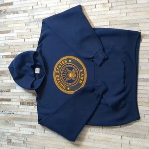 Soffe Vintage 90s United States Navy Hooded‎ Sweatshirt